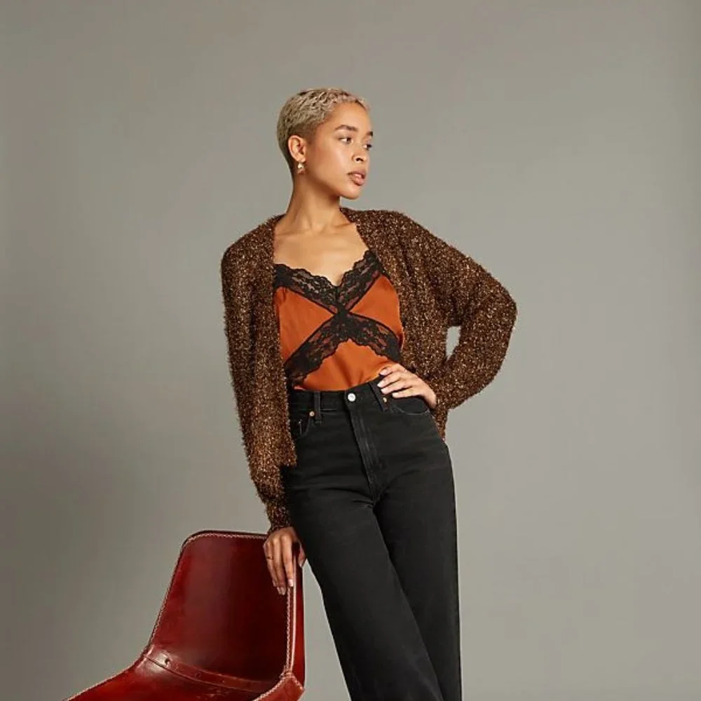 Anthropologie Brown Textured Cardigan - Picture 4 of 7